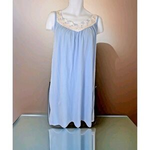 Anthony Richards Nightgown L Baby Blue Eyelet Trim Sleeveless Intimate Lingerie